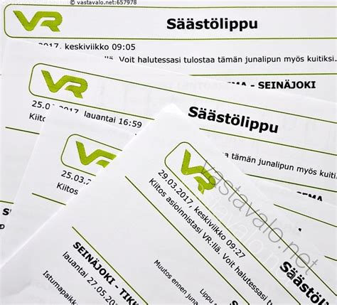 vr säästölippu|Junaliput